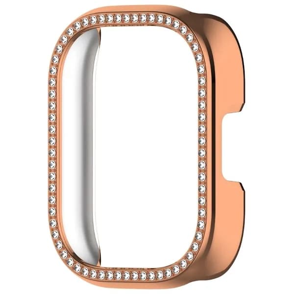 Защитный чехол с одной линией страз для Redmi Watch 5 Lite, гальваническое розовое золото