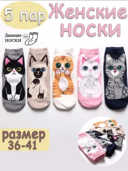 Носки женские, 5 пар