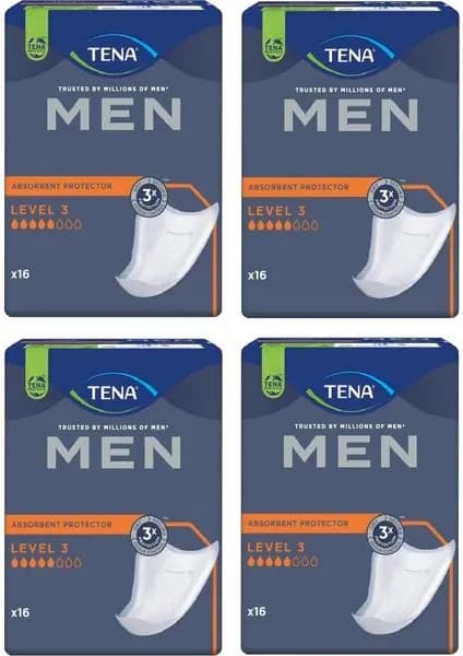 Прокладки урологические для мужчин Tena Men Level 3 , 64 (16*4)капли, штуки