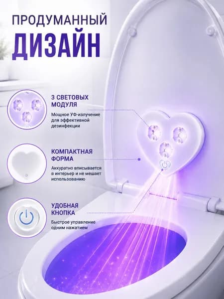 Дезинфектор для унитаза - компактный УФ стерилизатор для ванной комнаты