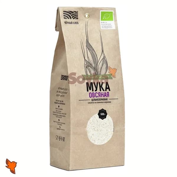 Мука овсяная цельнозерновая Черный Хлеб, 500г