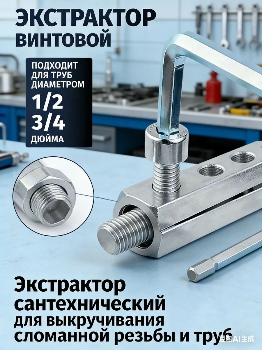 Экстрактор сантехнический для выкручивания сломанной резьбы
