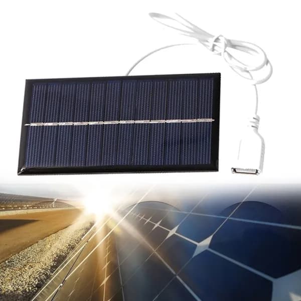 Солнечная зарядная панель мощностью 3 Вт, 6 В, с USB-выходом для наружного использования, портативный источник питания.