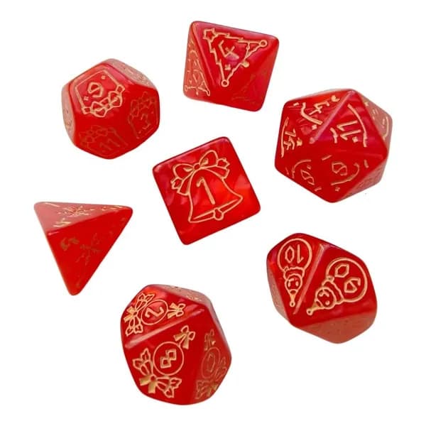 7 кубиков D4 D8 D10 из акрила, красный