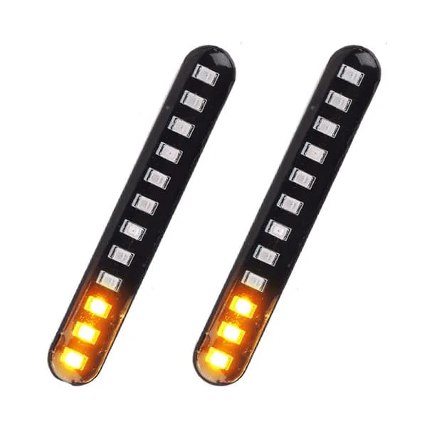 Набор 2 шт. бегущих светодиодных поворотников для мотоцикла/автомобиля, 12 LED, 12V, IP68
