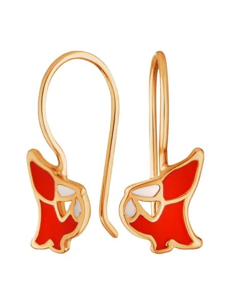 Серьги серебро 925 детские ювелирные с эмалью