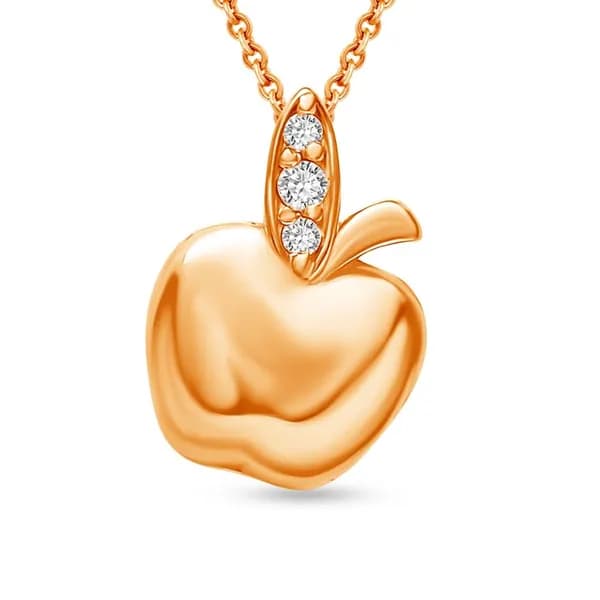 Подвеска на шею с фианитами из красного золота 375 пробы 585GOLD