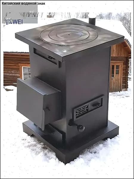 Отопительная дровяная чугунная печь для дома и дачи, гаража, теплице, длительное горение