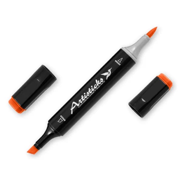 Маркер для рисования скетчей, комиксов, иллюстраций ARTISTICKS BRUSH, оранжевый насыщенный YR