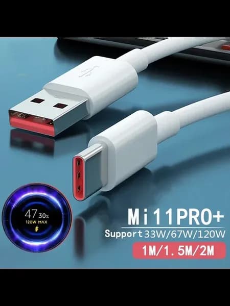 Кабель USB Type-C 1.5m, 6A, 67W-120W