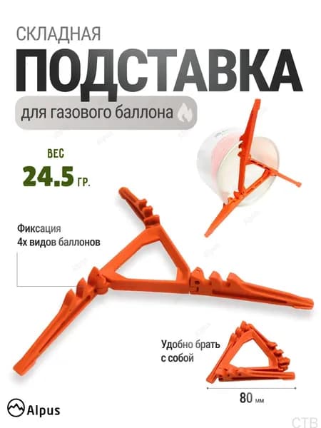 Складная подставка для газового баллона держатель для баллона 4 типов, туристическая, компактная 80 мм.