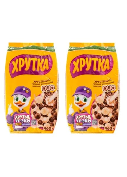 Хрутка Сухой завтрак duo, шоколадный, 460 г, 2 шт