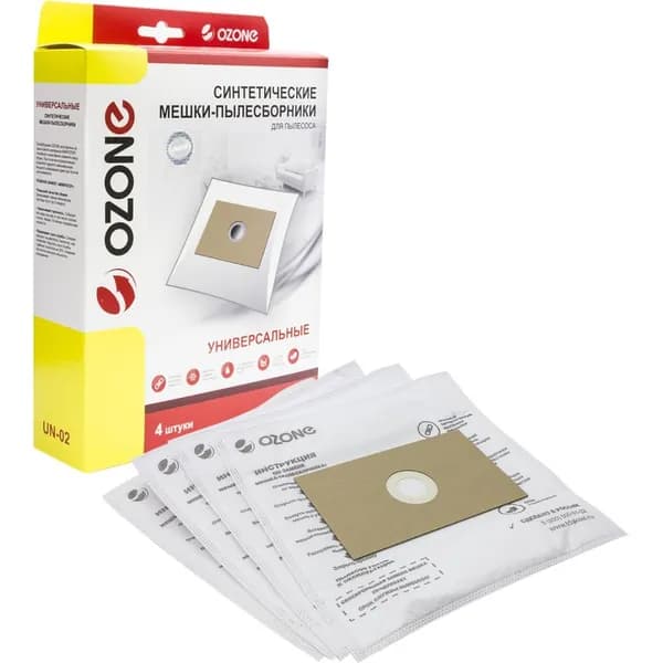 Пылесборник синтетический Ozone micron UN-02 универсальный, 4 шт