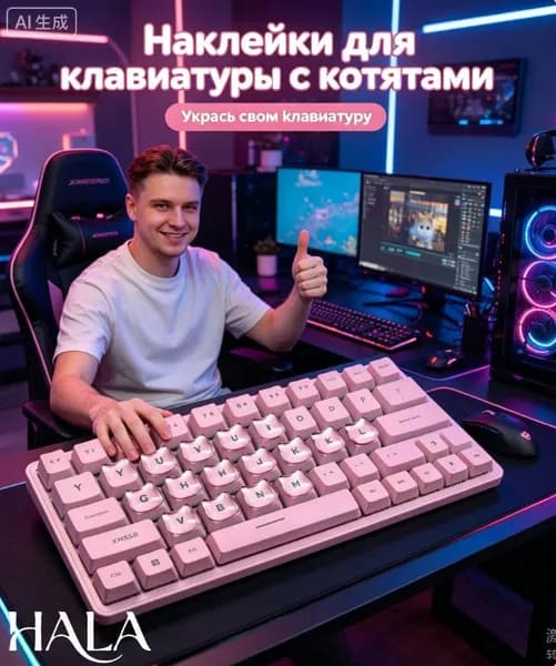 Прозрачные силиконовые накладки на клавиши в виде кошачьих лапок, защита ногтей и подъем кнопок
