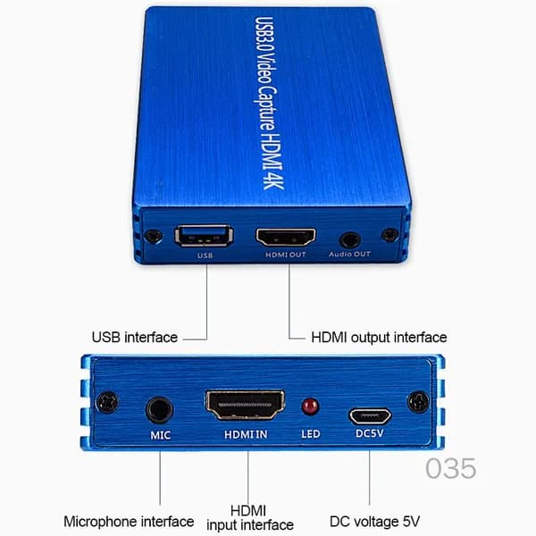 Карта захвата видео USB 3.0 4K 30 Гц HDMI без драйверов для прямых трансляций
