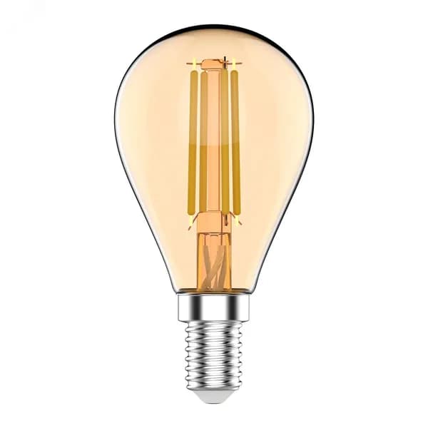 Лампа Gauss Basic Filament Шар 3.8W 350lm 2400К Е14 golden LED 1/10/50