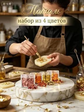 Золотистая шоколадная крошка Поталь для украшения Пасхи
