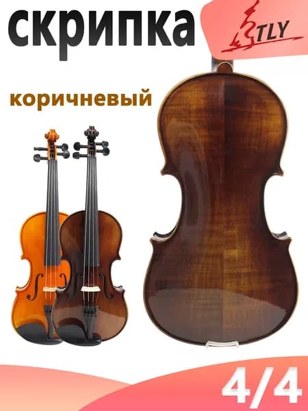 Скрипка из цельного дерева 4/4, смычок, футляр Qin, канифоль, струны и т.д.