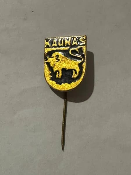 Винтажный значок Kaunas с гербом города, Литва, 4 1,5 см