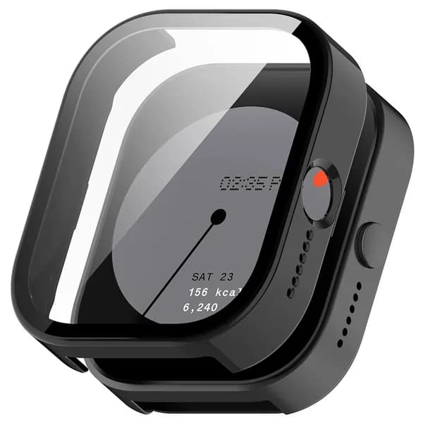 Чехол-пленка для CMF BY NOTHING Watch Pro (D395), полнозащитный, из поликарбоната и закалённого стекла, чёрный