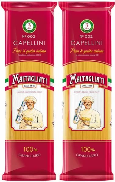Макаронные изделия Maltagliati Капеллини, комплект: 2 упаковки по 450 г