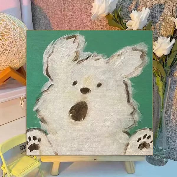 Картина по номерам, 20x20 CM, Кошки и собаки,Мультфильмы, подарки для детей, декомпрессия