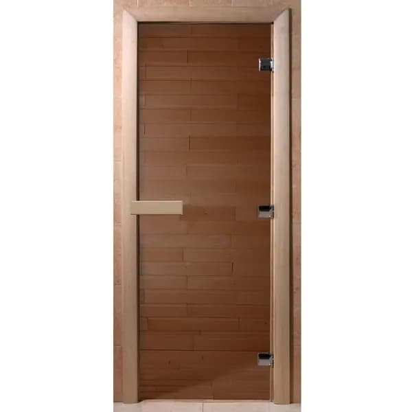 Дверь Doorwood Бронза 1900х700 мм (стекло 8 мм, 3 петли лиственная)