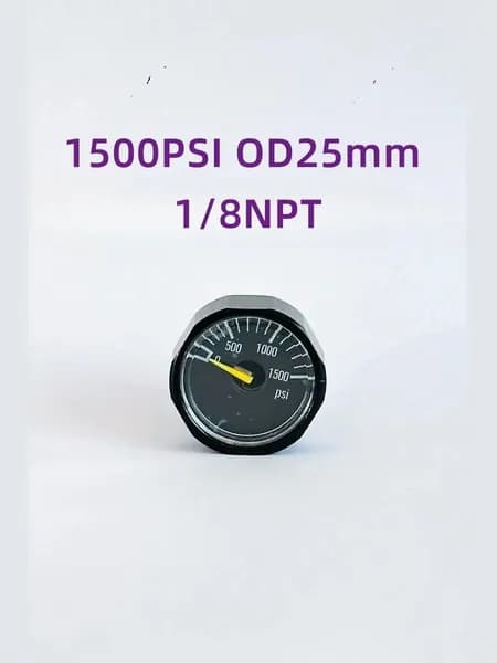 Od25 1/8NPT 1500PSI ЗИП, аксессуары для пневматики и страйкбола Манометр регулятора пейтбола пневматики и страйкбола Манометр регулятора пейтбола Od22 1/8NPT 6000PSI