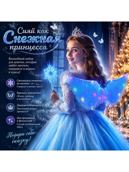 Тканевые крылья ангела со свечением, аксессуар для костюмированных вечеринок для подростков
