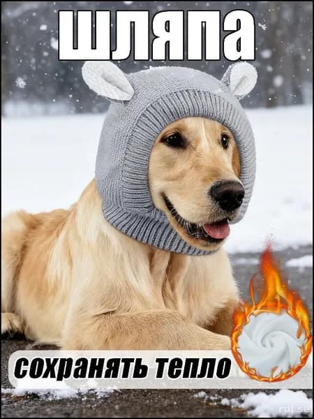 Тёплая вязаная шапочка для собак Забавный зимний аксессуар для лабрадоров и крупных пород