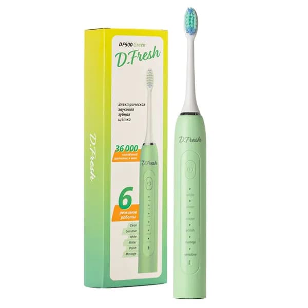 D.Fresh/Д.Фреш DF500 Электрическая звуковая зубная щетка, зеленая