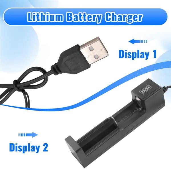 Универсальное зарядное устройство USB с одним слотом для быстрой зарядки аккумуляторов 18650 и 26650, бытовая электроника (черное)