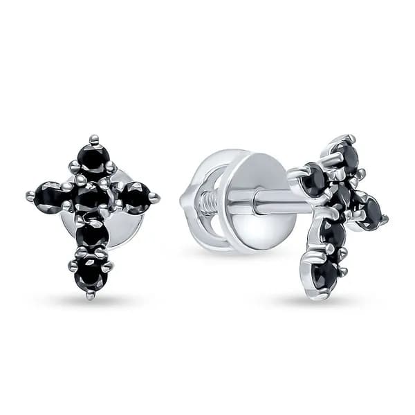 Серьги женские с фианитами серебро 925 пробы 585GOLD