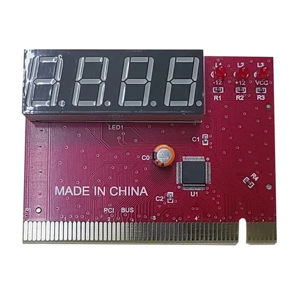 Диагностическая карта PCI для материнской платы, четырёхразрядная, красная