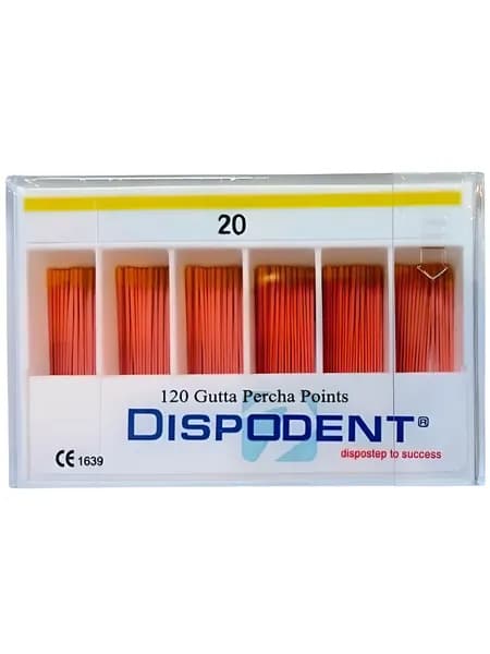 Штифты гуттаперчевые 02 №20, 120шт (Dispodent)