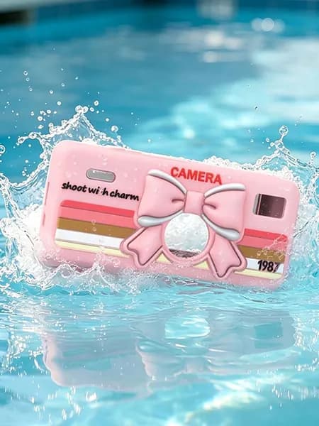 Силиконовый чехол для цифровой камеры KODAK CHARMERA с ключницей, розовый, противоударный