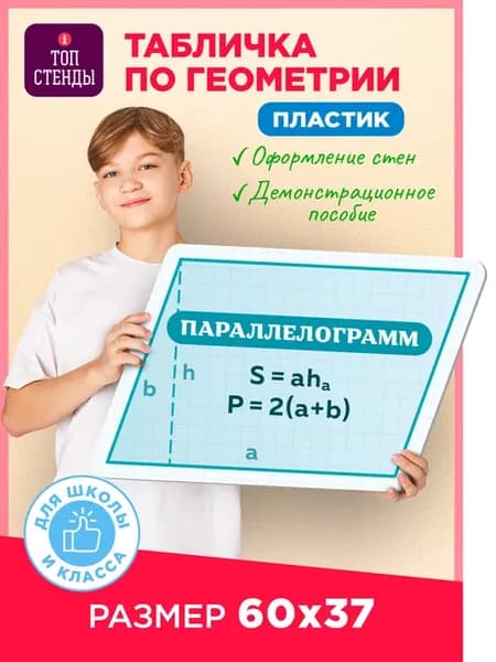 Табличка информационная Параллелограмм в кабинет геометрии