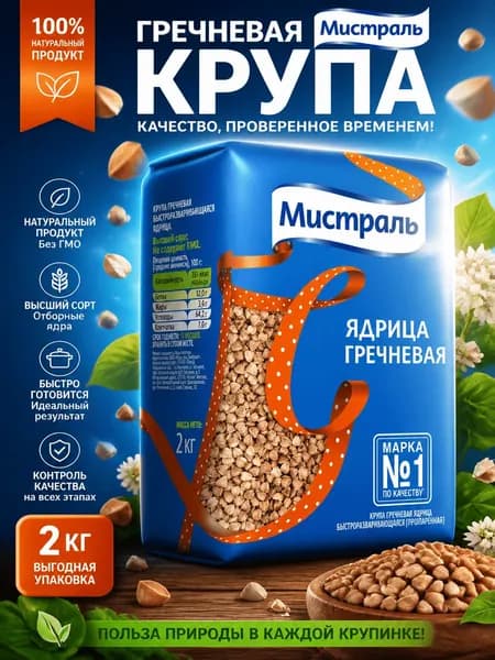 Крупа гречневая Мистраль 2кг