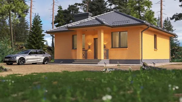 Проект "ЭКОНОМИСТ" 79 м2 5-ти комнатного дома с террасой