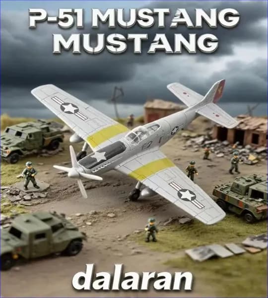 Эксклюзивная сборная модель самолета P51 Mustang, масштаб 1 к 48, без клея, из пластика, от Dalaran, представляет американскую военную технику.
