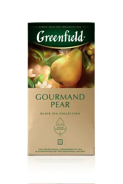 Чай в пакетиках черный Greenfield Gourmand Pear (Гурманд Пэа), 25 шт. Груша