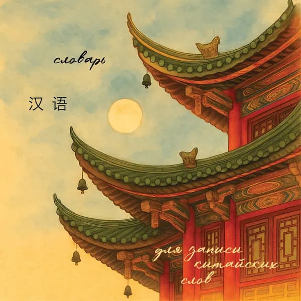 Книга Словарь для записи китайских слов (15х15 см) (Китайская пагода)