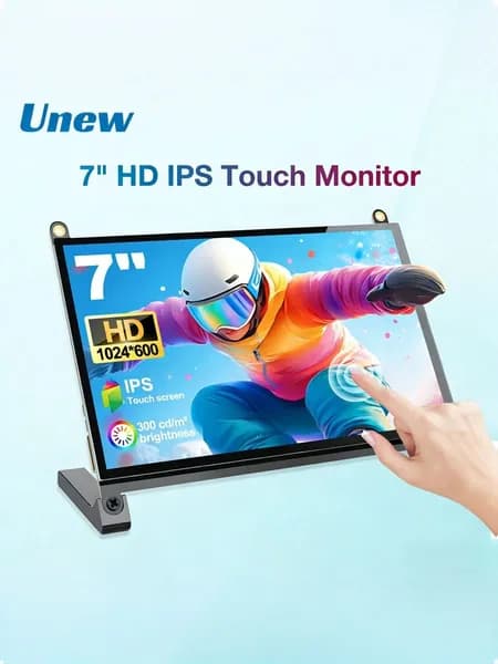 UNEW 7" Монитор CX070TP-B (CX070TP-B), IPS, 1024x600, 60 Гц, черный