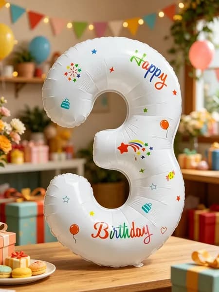 шары воздушные набор;32-дюймовый белый номер-3 ;1 шт.