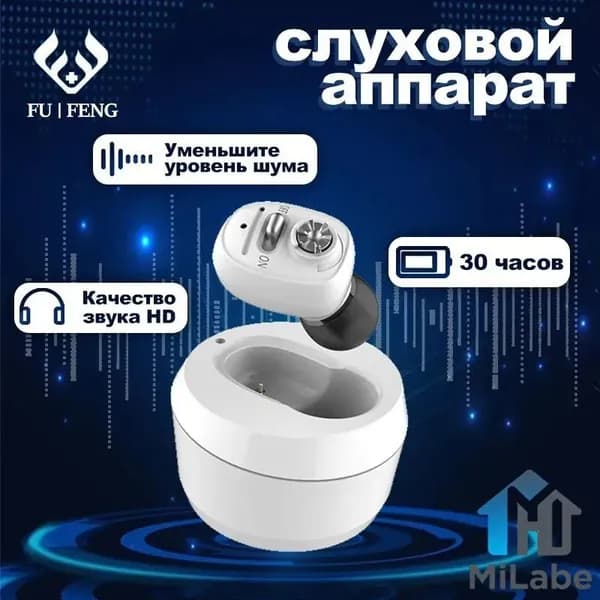 Цифровой слуховой аппарат внутриушной с зарядным устройством для пожилых людей и взрослых