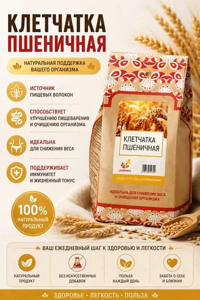 Клетчатка пшеничная, 300 г Дивинка