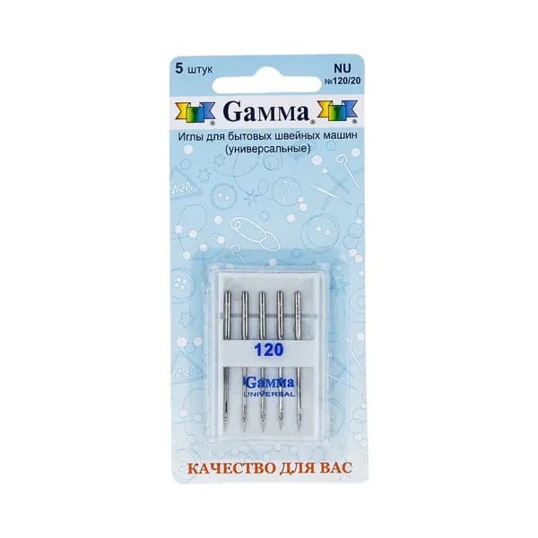 Иглы для бытовых швейных машин "Gamma" NU универсальные 5 шт. в блистере № 120