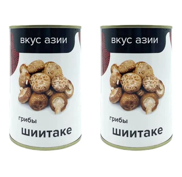 Вкус Азии Грибы консервированные Шиитаке, 400 г, 2 шт