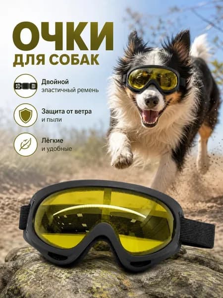 Защитные очки для собак с двойным ремешком, солнцезащитные и ветрозащитные, не спадают, подходят для овчарок, корги, бульдогов и мейн-кунов