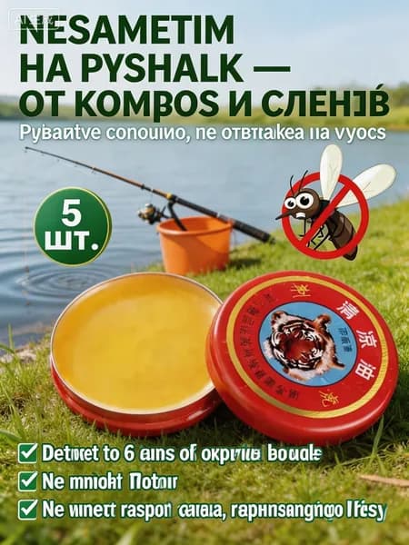 Твердая мазь Tiger Balm 5 штук, облегчает укусов комаров, симптомы простуды, гриппа и головную боль